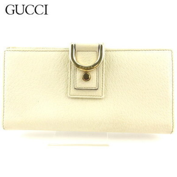 Gucci Abbey long Wallet zipper white beige leather - Picture 1 of 6